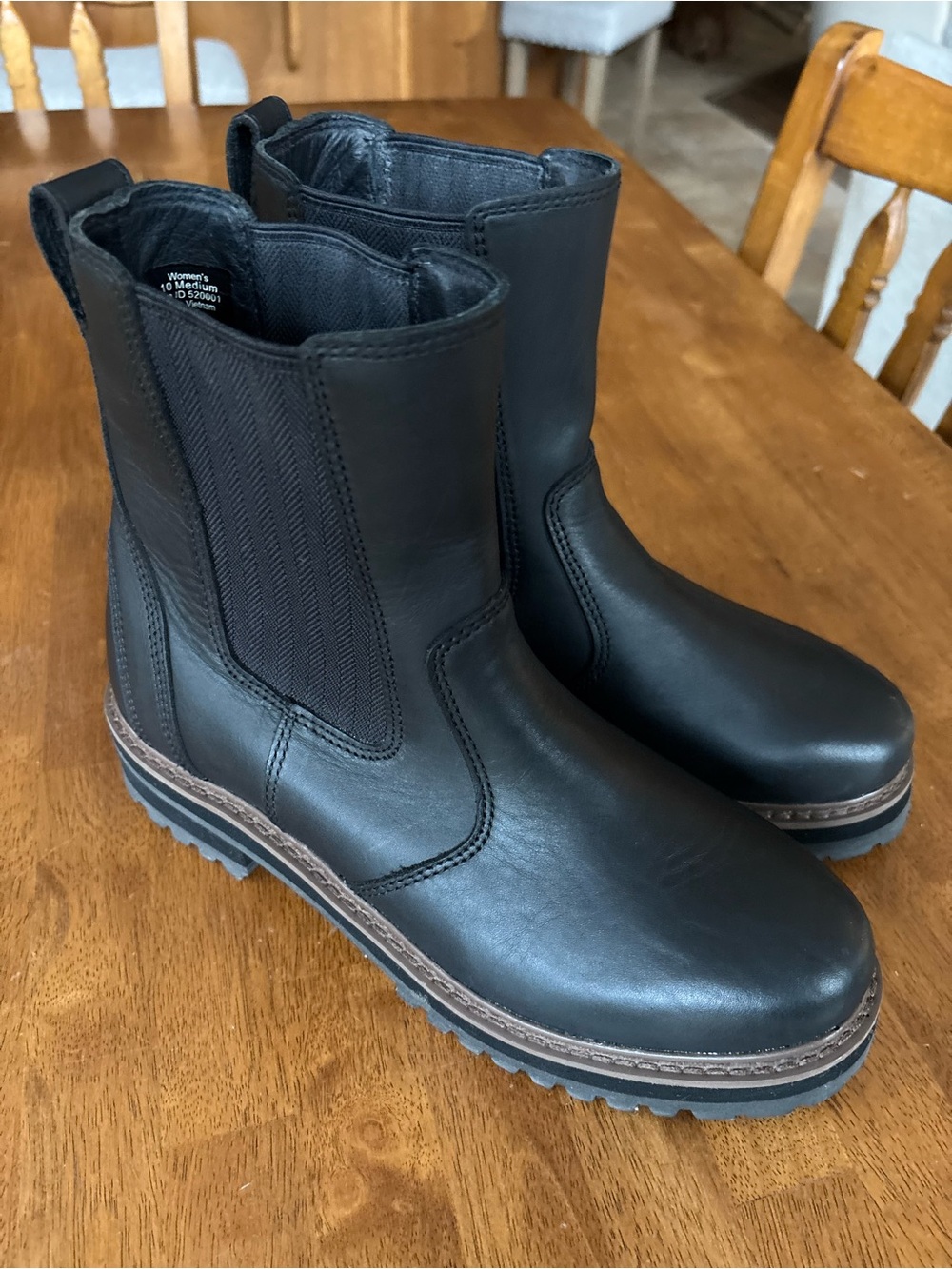 L.L. Bean Black Leather Chelsea Ankle Boots